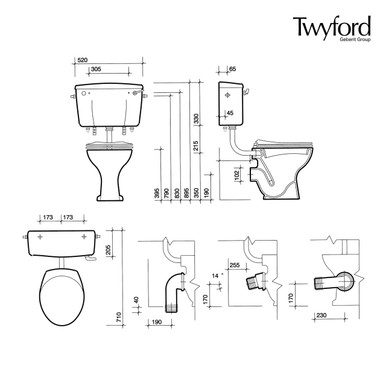 Further photograph of Twyford Classic Low Level Cistern, (Side Supply) with Chrome Plated Lever