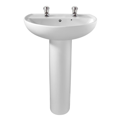 Twyford Alcona Washbasin 550x420mm with 2 Tap Holes