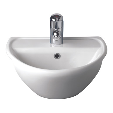 Twyford Sola Semi-Recessed Basin, 450x380mm, 1 Tap Hole