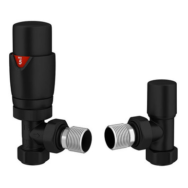 Angled Contemporary Valve - Matt Black