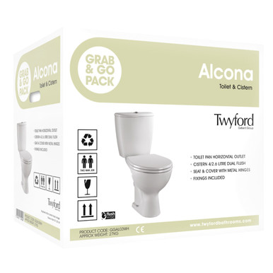 Twyford Alcona Close-Coupled Pan, Cistern & Seat Pack product image