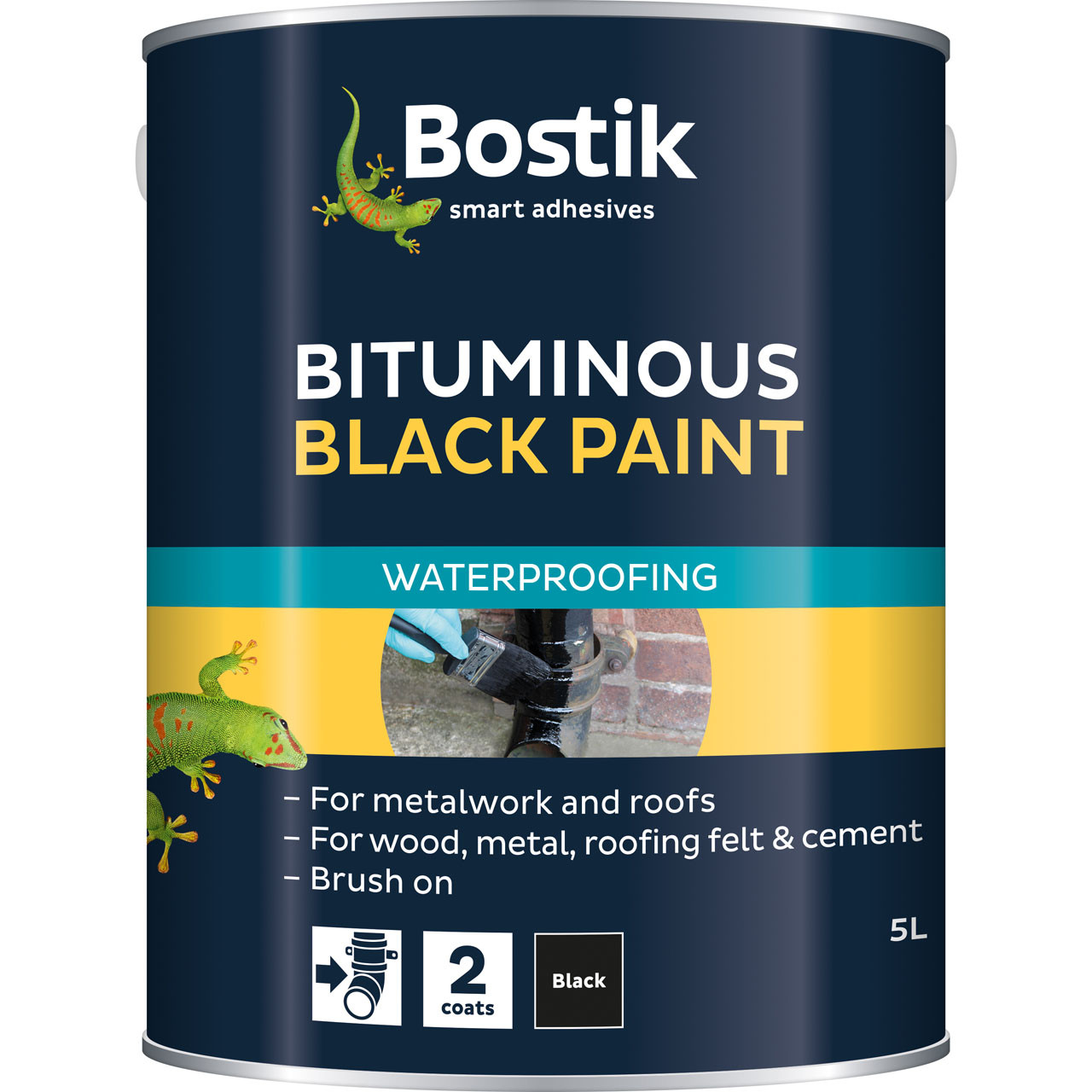 Photograph of Bostik Bituminous Black Paint 5L - Black