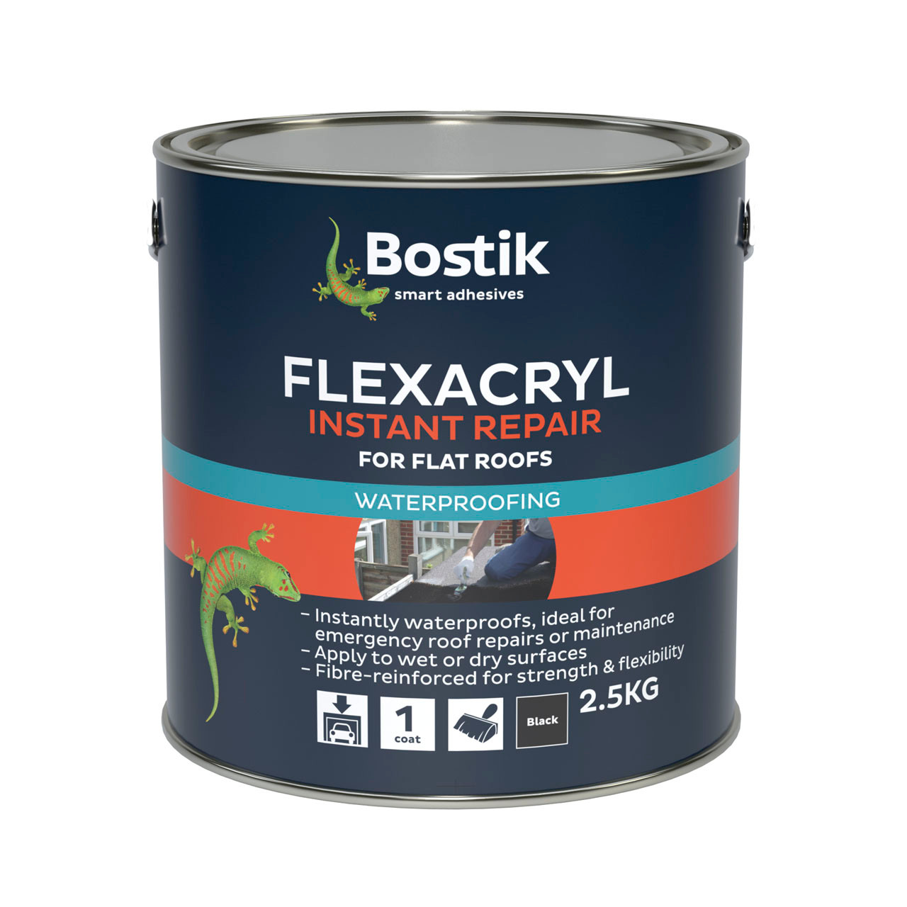 Photograph of Bostik Flexacryl Instant Waterproof Compound 2.5KG - Black