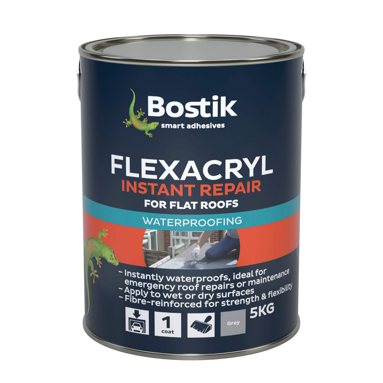 Photograph of Bostik Flexacryl Instant Waterproof Compound 5KG - Grey