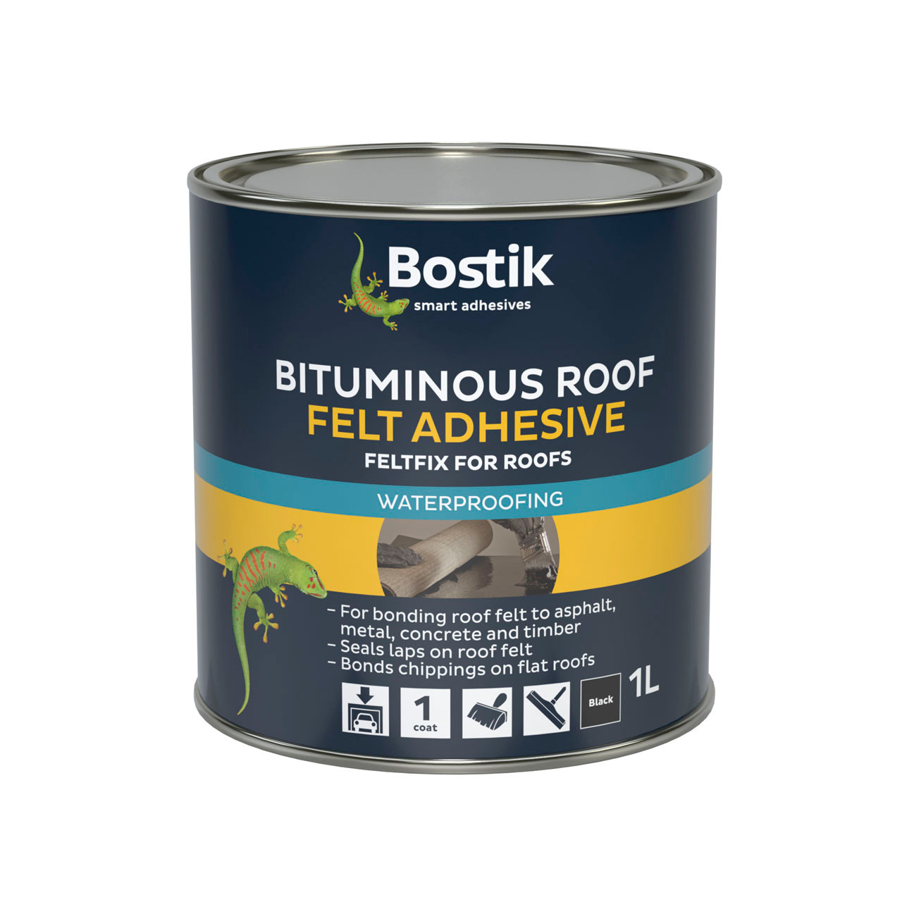 Photograph of Bostik Bituminous Felt Adhesive for Roofs 1L - Black