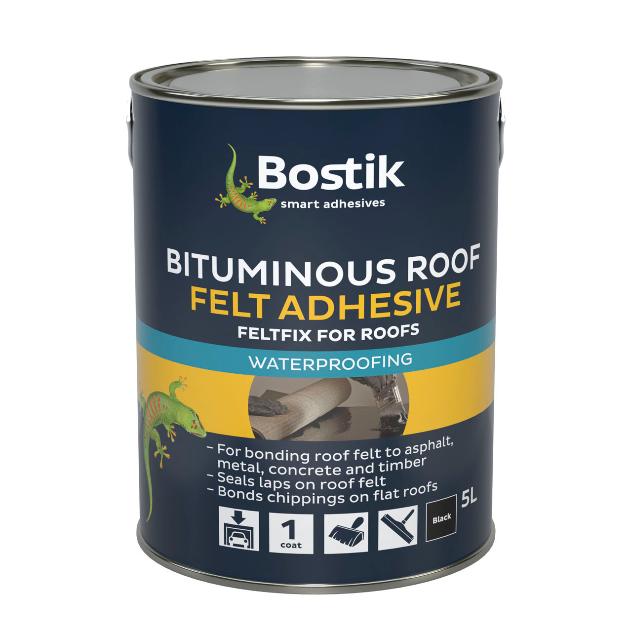 Photograph of Bostik Bostik Feltfix Bituminous Roof Felt Adhesive 5L - Black