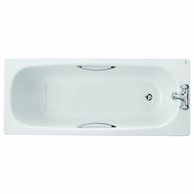 Twyford 1600mm Celtic Steel Bath, 2 Tap Holes, Slip Resistant with Chrome Grips product image