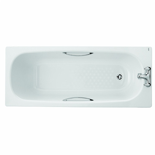 Photograph of Twyford 1700mm Celtic Steel Bath, 2 Tap Holes, Slip Resistant with Chrome Grips