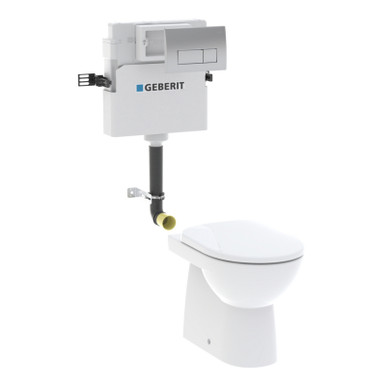 Geberit Back-to-Wall Bundle Pack: Concealed Cistern, Back-to-Wall Rimfree? Pan, Seat & Flush Plate