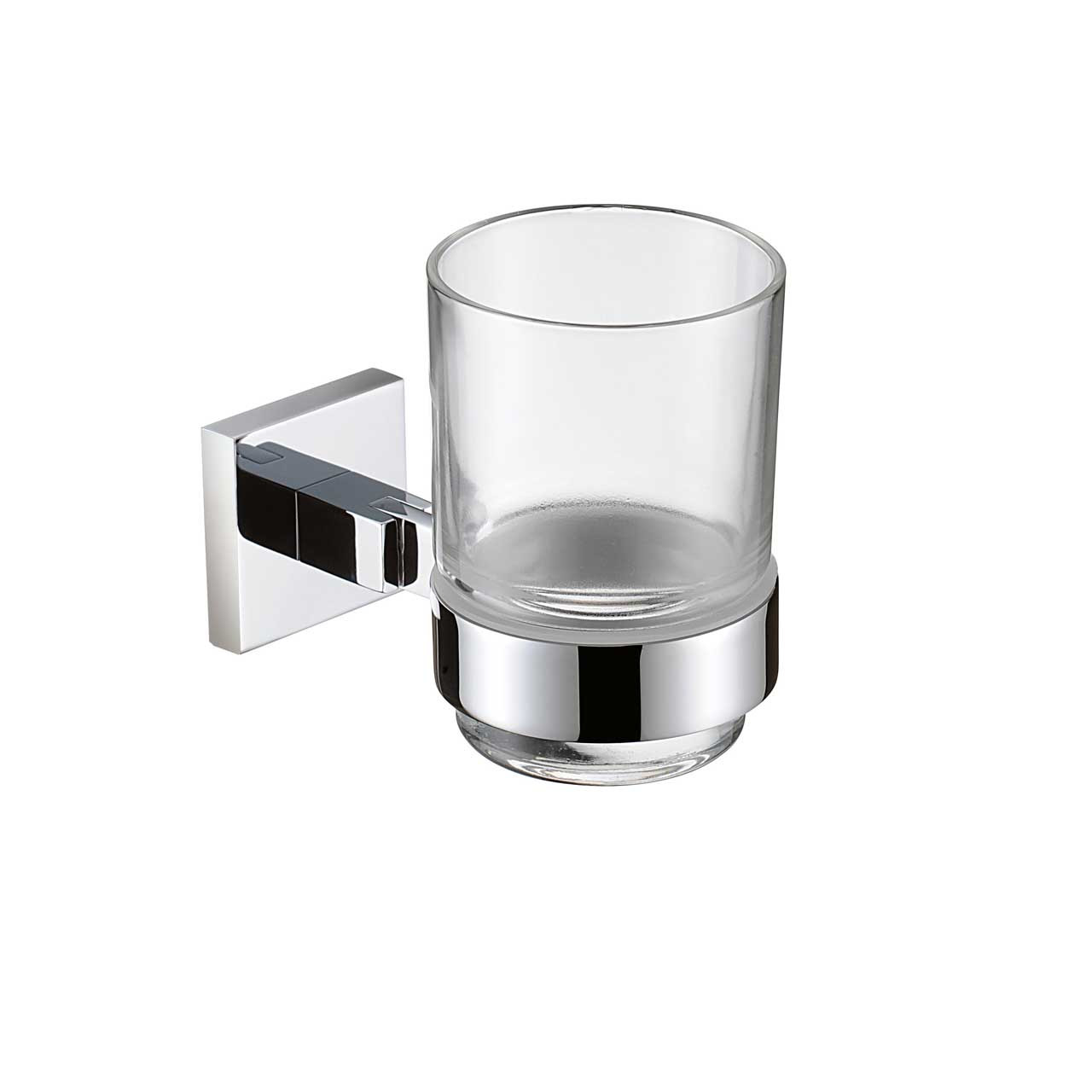 Photograph of Bristan Square Tumbler and Holder Brass Chrome Plated