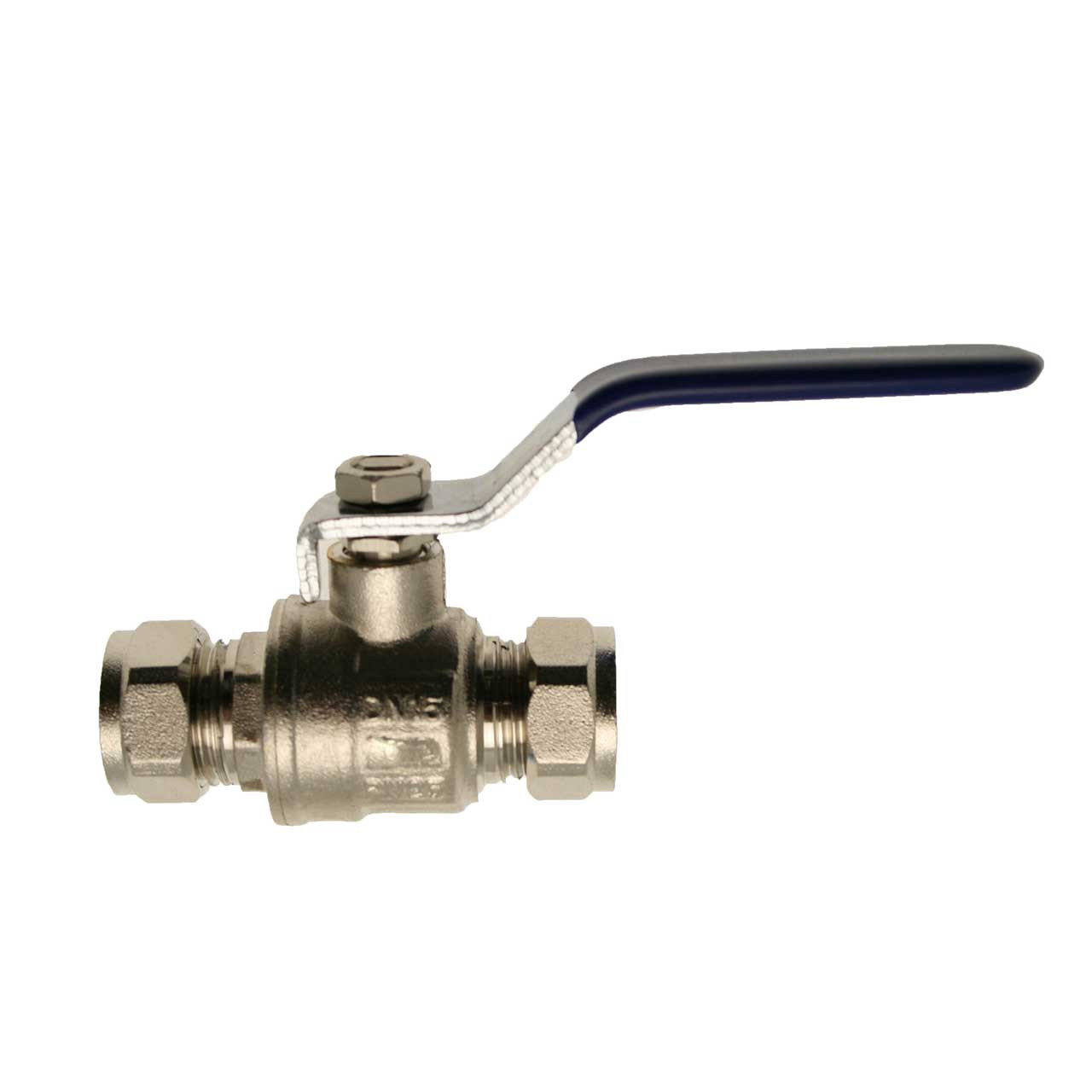 Photograph of Embrass 22mm Lever Handle Ball Valve Blue Wras Approved