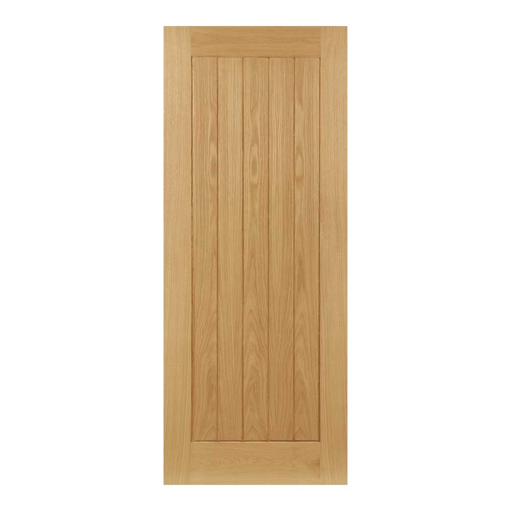 Photograph of Ely Unfinished 5 Panel Vertical Internal Oak Door 1981mm x 838mm x 35mm (6'6" x 2'9")