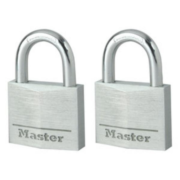 Photograph of Master Lock Padlock, Aluminium/Steel, 30mm Wide, 5mm Shackle, 18mm Length, 16 per Carton