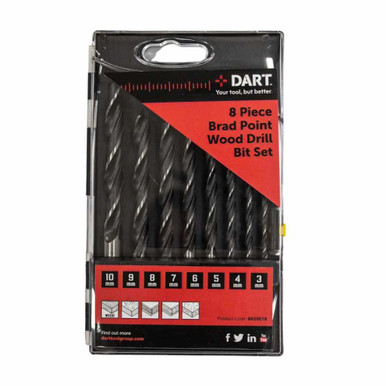 Dart 8 Piece Brad Point Wood Drill Bit Set product image