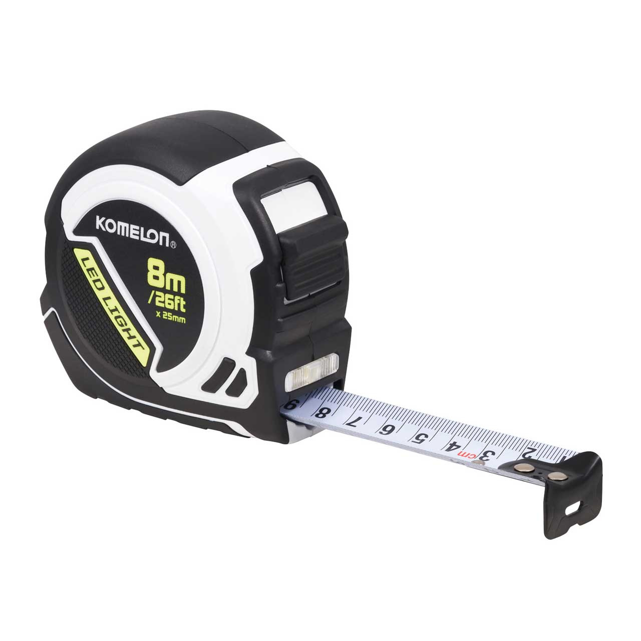 Photograph of Komelon LED LIGHT Tape Measure 8m/26ft (Width 25mm)