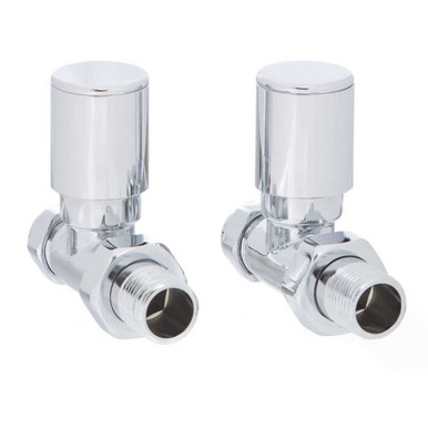 Modern Radiator Valves Angled Pair - Chrome