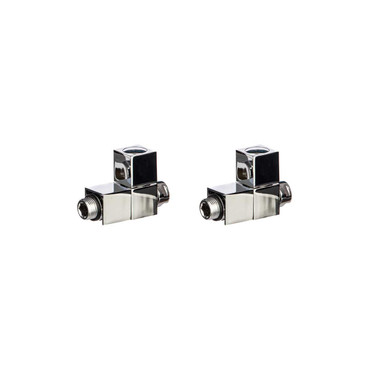 Square Style Valves Angled Pair  - Chrome product image