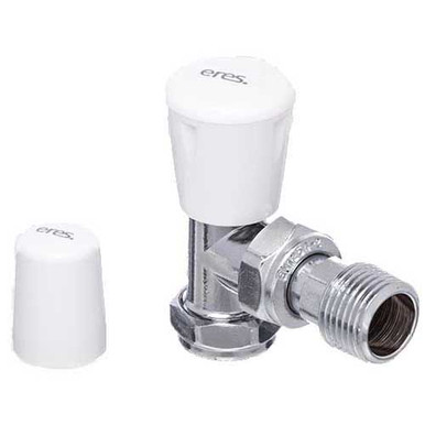 Further photograph of Altecnic 15mm Angled Manual Radiator Valve - Chrome/White