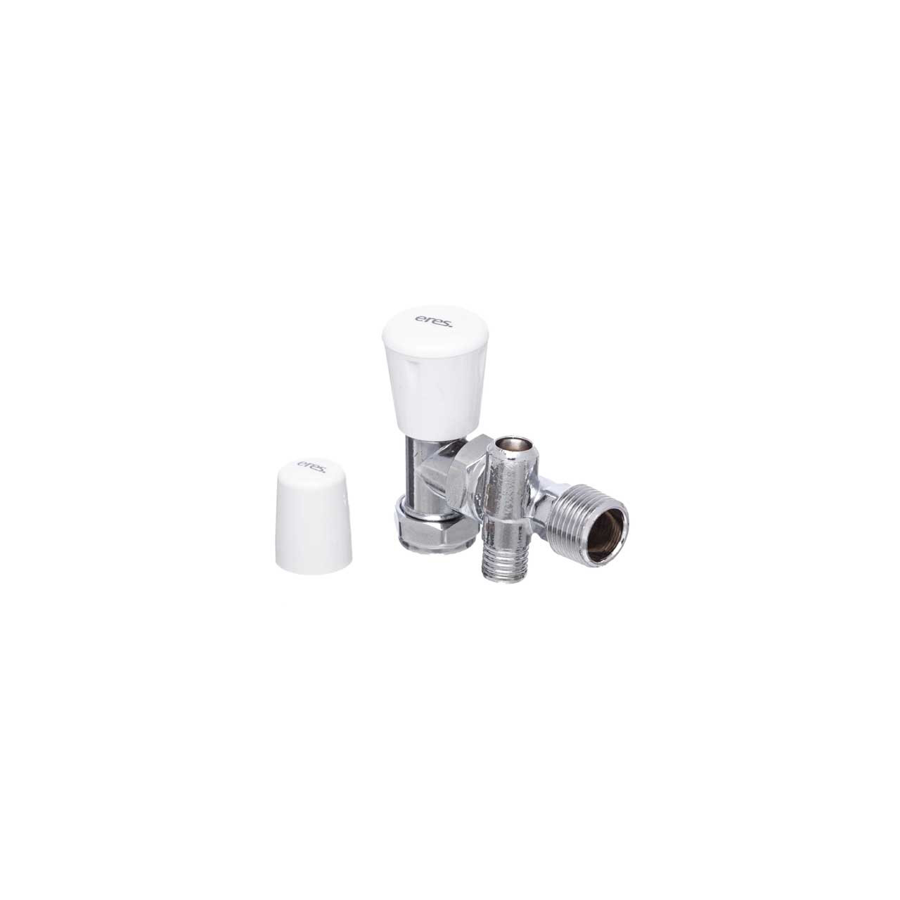 Photograph of Altecnic Angled Manual Radiator Valve  - Chrome/White