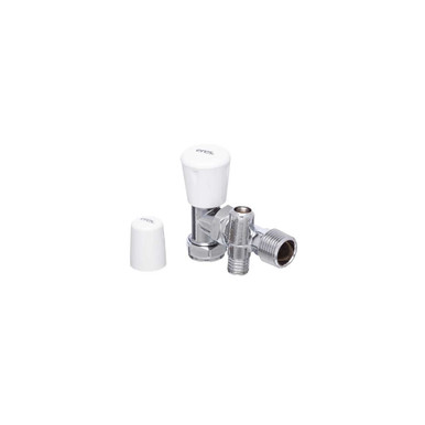 Further photograph of Altecnic Angled Manual Radiator Valve  - Chrome/White