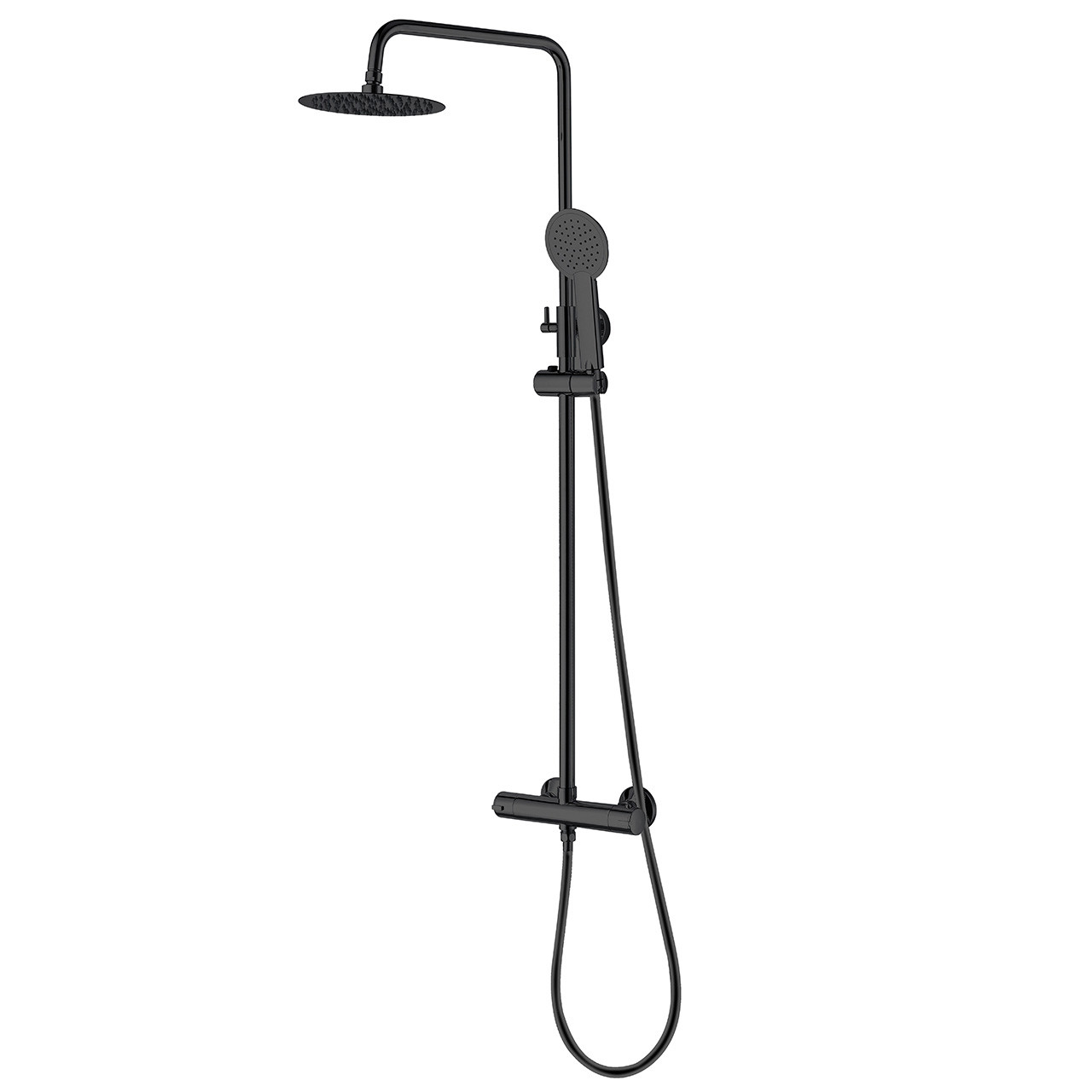 Photograph of Round 2 Outlet Thermostatic Bar Shower Mixer - Matt Black