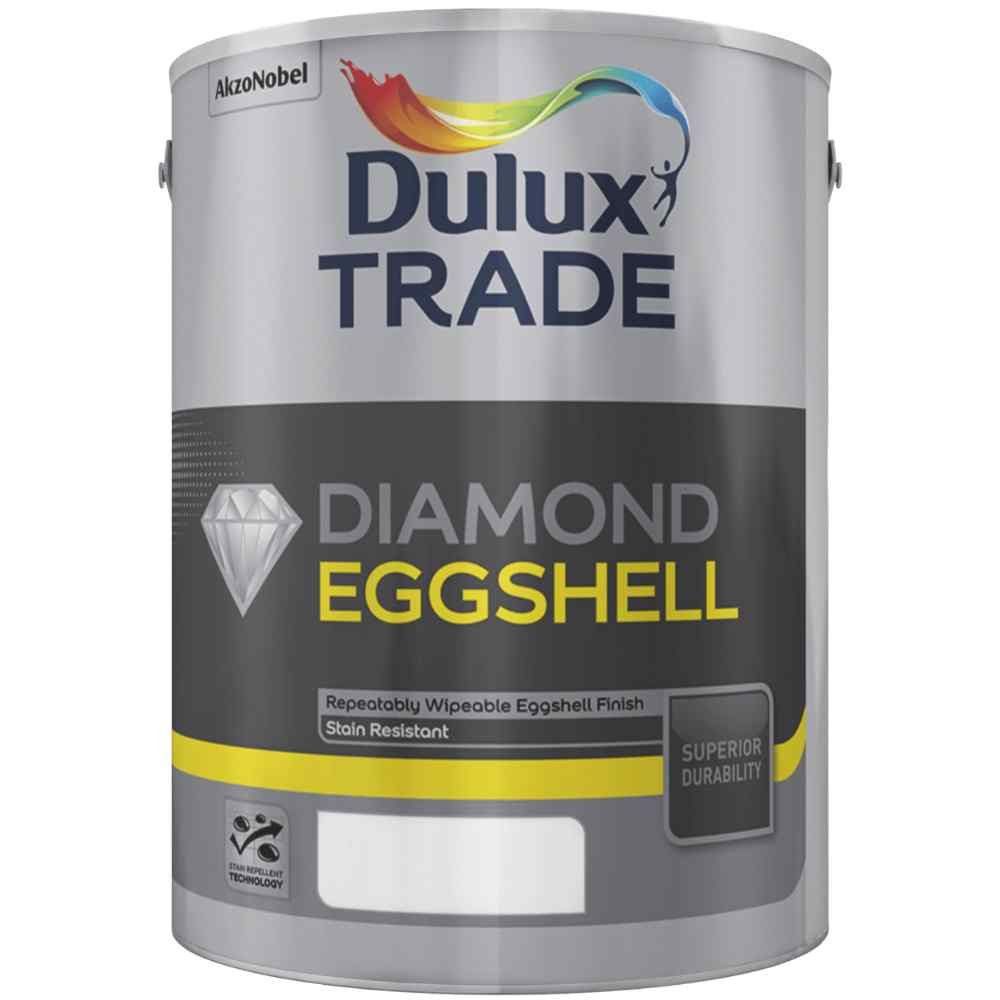 Photograph of Dulux Trade Emulsion Diamond Eggshell Pure Brilliant White 2.5L