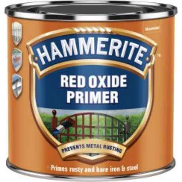 Photograph of Hammerite Red Oxide Primer, 500ml, Solvent Based, 12 sq m/l Coverage Area