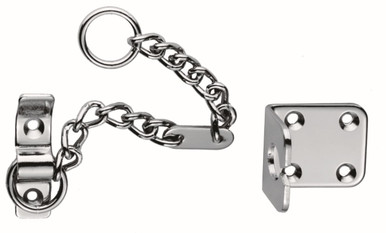 Sterling Heavy Door Chain Brass Polished Chrome 200mm, 46mm x 32mm x 38mm Angle Plate product image