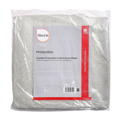 Further photograph of Harris Seriously Good Polythene Backed Cotton Dust Sheet 3.6M X 2.75M