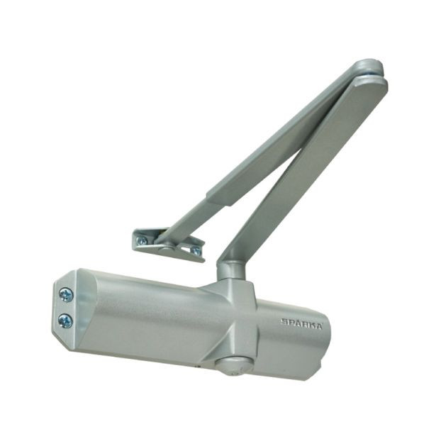 Photograph of Sparka UK Silver Door Closer S-10 EN3, 950mm Max Door Width, 60Kg Max Door Weight