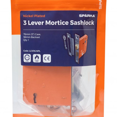 3 LEVER MORTICE SASHLOCK CW 1MM INTUMESCENT HARD PROTECTION