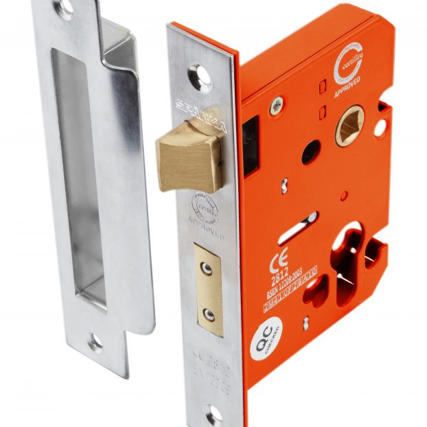 Photograph of 3" EURO PROFILE SASH LOCK C/W 1MM INTUMNT HARD PROTECTION