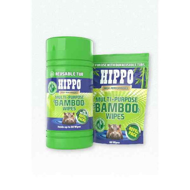 Further photograph of Hippo Multi-Purpose Large Bamboo Wipes Pack of 100