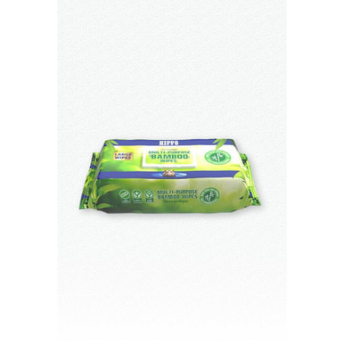 Further photograph of Hippo Multi-Purpose Large Bamboo Wipes Pack of 100