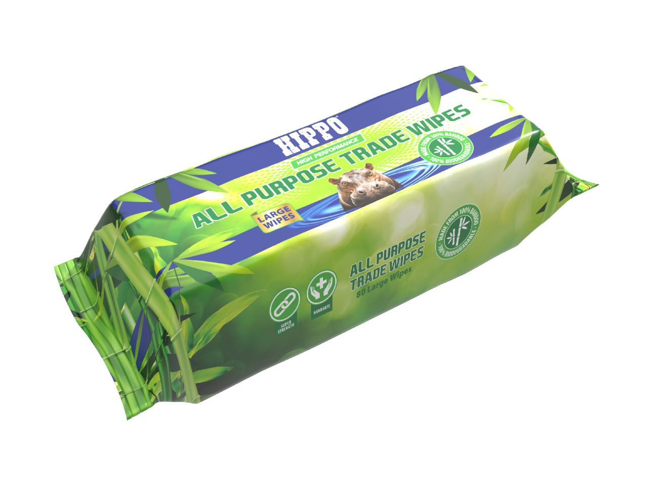 Photograph of Hippo Multi-Purpose Large Bamboo Wipes Pack of 80
