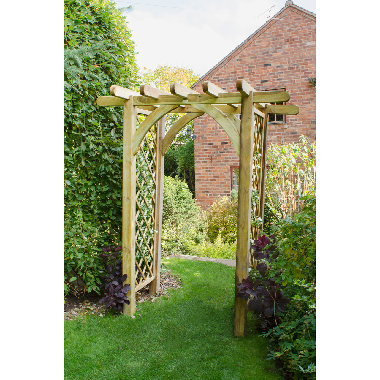 Photograph of Forest Garden Natural Timber Ultima Pergola Arch 1820 x 1360 x 2448mm