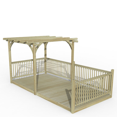 Further photograph of Forest Garden Natural Timber Ultima Pergola and Patio Decking Kit - 2.4 x 4.9m (5209 x 3050 x 2503mm)