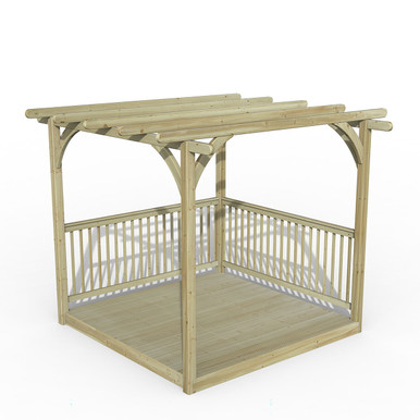 Further photograph of Forest Garden Natural Timber Ultima Pergola and Decking Kit - 2.4 x 2.4m (3050 x 3050 x 2503mm) FSC