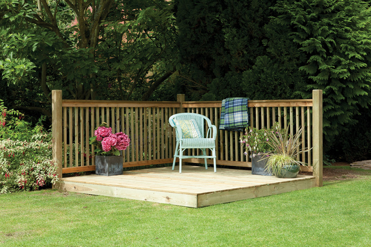 Photograph of Forest Garden Natural Timber Patio Decking Kit - 2.4 x 2.4m FSC