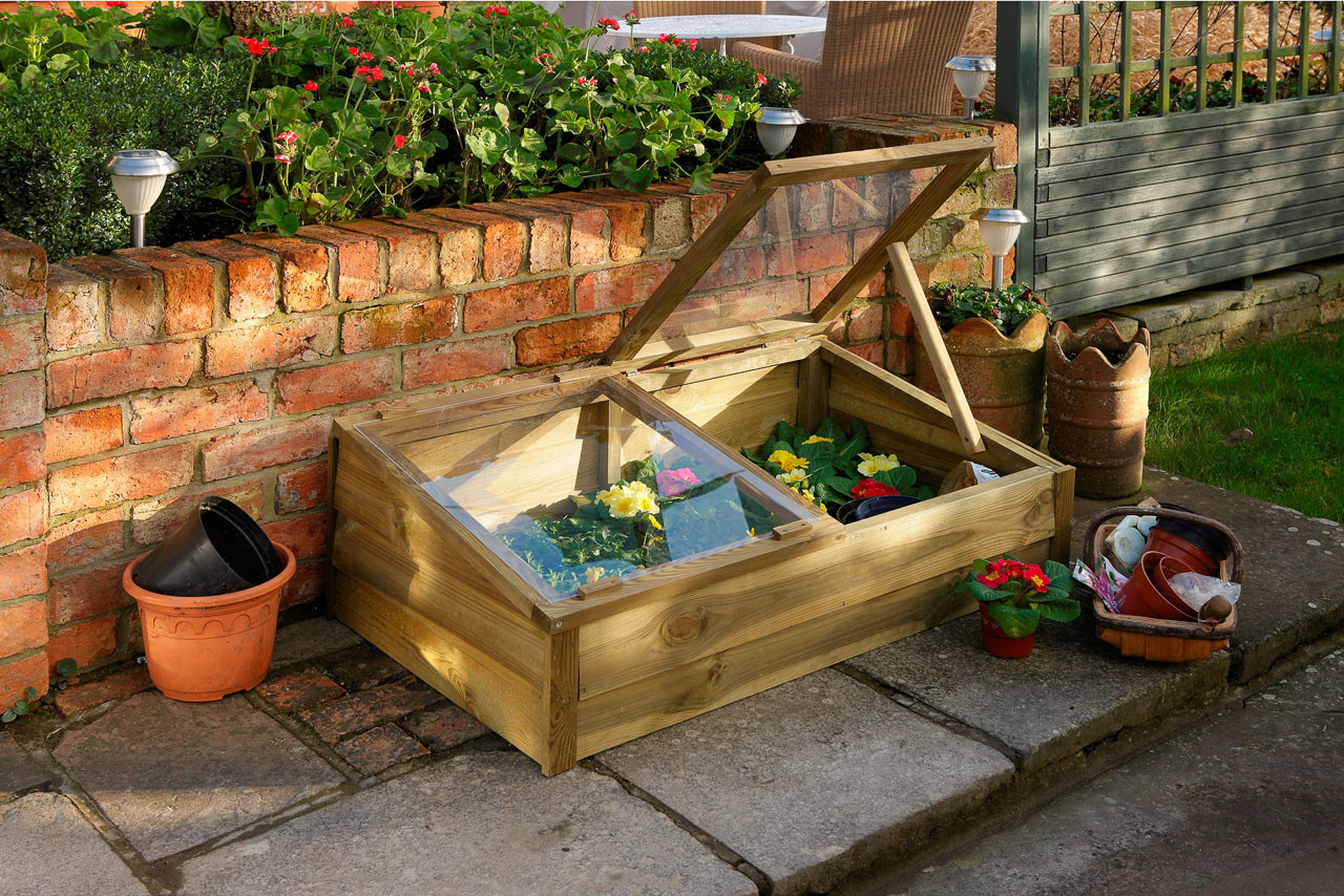 Photograph of Forest Garden Natural Timber Large Timber Cold Frame 1089 x 634 x 364mm FSC