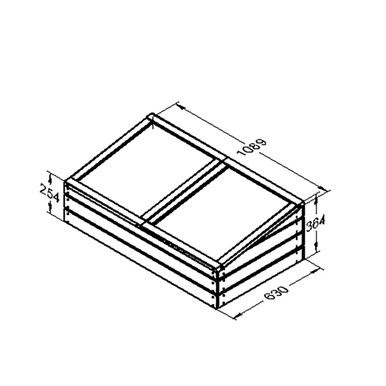 Further photograph of Forest Garden Natural Timber Large Timber Cold Frame 1089 x 634 x 364mm FSC