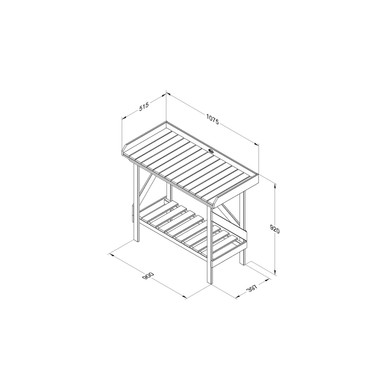 Further photograph of Forest Garden Potting Bench 90mm x 510mm x 1070mm