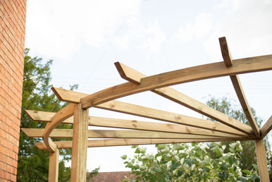 Further photograph of Forest Garden Natural Timber Radial Pergola 90?  2750 x 2750 x 2490mm FSC