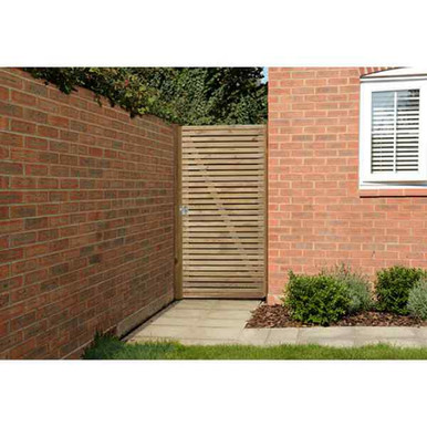 Further photograph of Forest Garden Double Slatted Gate 6ft (1830mm)