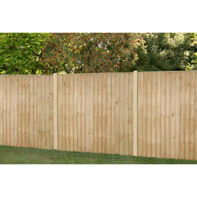 Further photograph of Forest Garden 6ft x 5ft (1.83m x 1.54m) Pressure Treated Vertical Board Fence Panel - Pack of 3