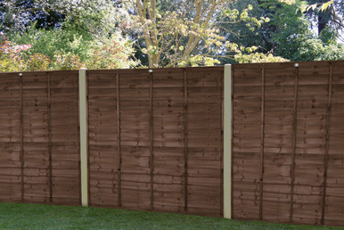 Forest Garden 6ft x 5'6ft (1.83m x 1.68m) Brown Pressure Treated Superlap Fence Panel - Pack of 3 product image