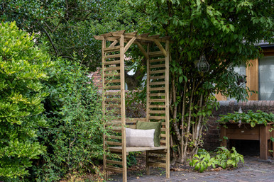 Further photograph of Forest Garden Natural Timber Palma Arbour 1200 x 620 x 2151mm