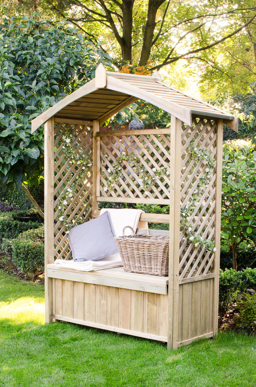 Photograph of Forest Garden Natural Timber Lyon Arbour 1559 x 672 x 1999mm FSC