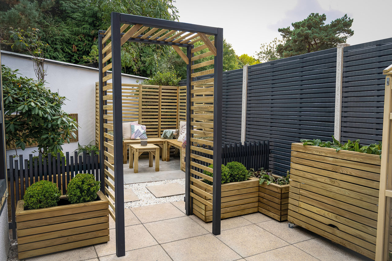 Photograph of Forest Garden Natural Timber Slatted Arch 1130 x 740 x 2200mm