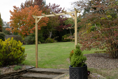 Further photograph of Forest Garden Natural Timber Hanbury Flat Top Arch 2090 x 500 x 2135mm FSC